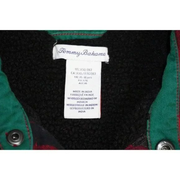 Tommy Bahama Kids Sherpa Lined Flannel Jacket Youth XXL (16) Buffalo Plaid - Picture 5 of 12